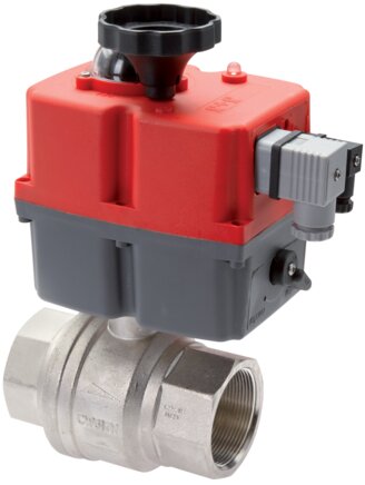 Exemplary representation: Brass ball valve with electric quarter-turn actuator